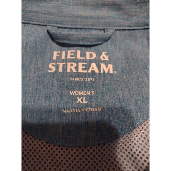 NWT New Women's Field & Stream Long Sleeve Vented Button Shirt XL Blue - Picture 5 of 12